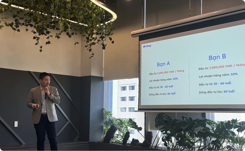 Diễn giả tại workshop về tài chính cá nhân và đầu tư được tổ chức bởi TymeX