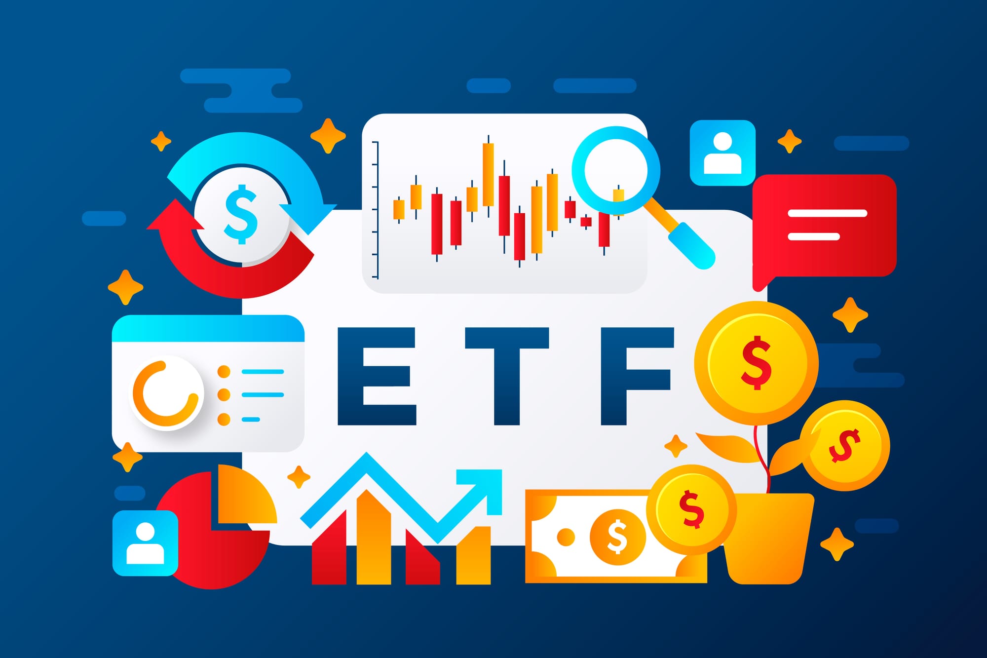 ETF cho phép bạn gián tiếp đầu tư vào danh mục cổ phiếu của nhiều doanh nghiệp khác nhau