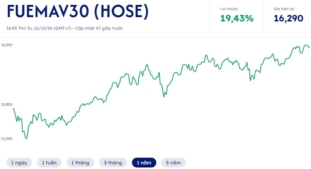 Hiệu suất của quỹ ETF FUEMAV30 trong 1 năm qua