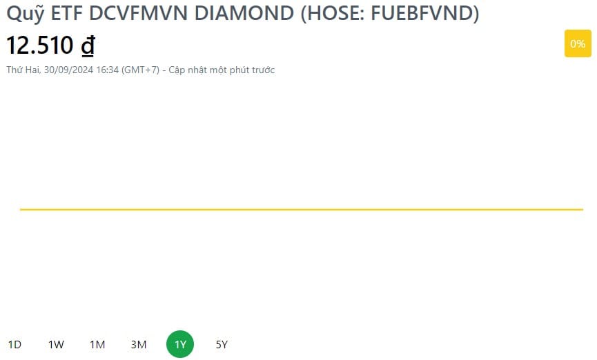 Hiệu suất đầu tư của quỹ ETF DCVFMVN DIAMOND trong 1 năm qua